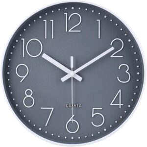 Wall Clock 12 Inch Non-Ticking Silent Battery