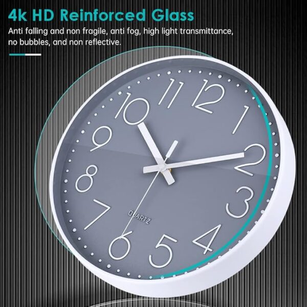 Wall Clock 12 Inch Non-Ticking Silent Battery - Image 2