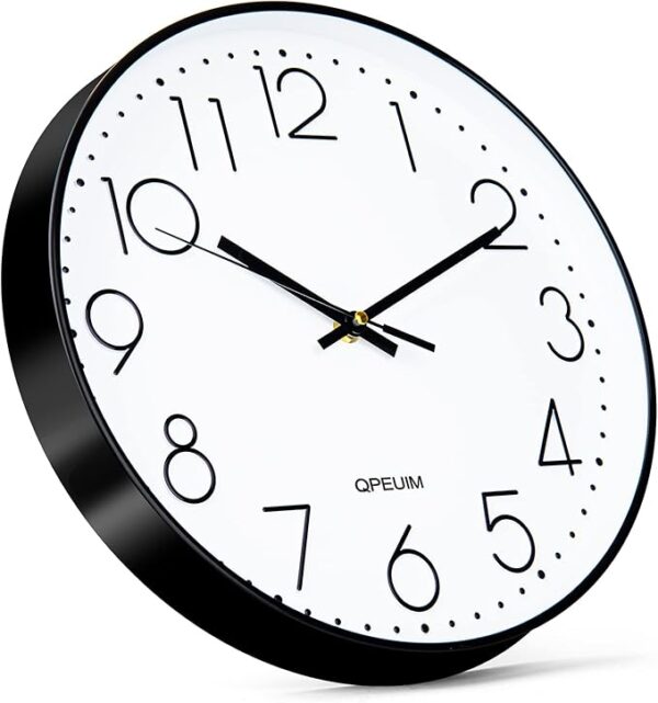 Wall Clock 12 Inch Wall Clocks Non-Ticking - Image 2